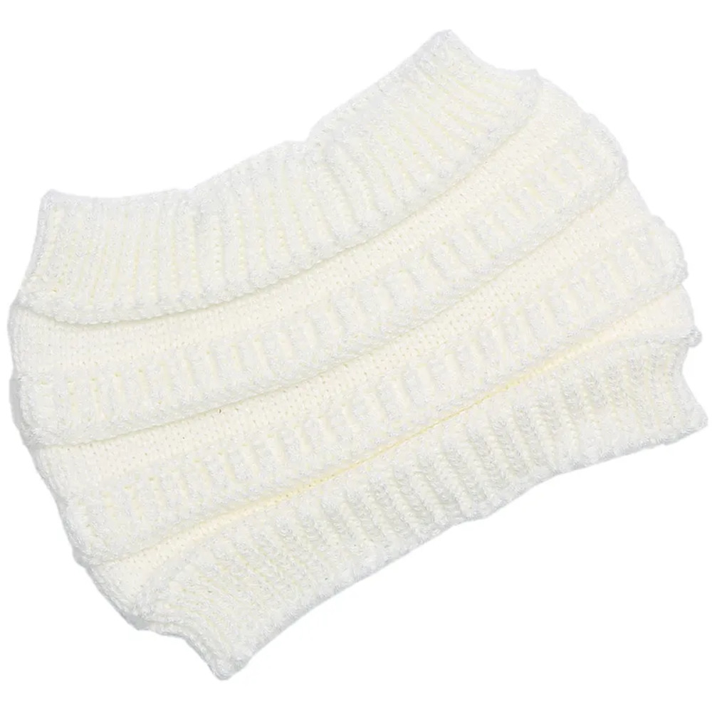 White Women Winter Turban Hat ,Woven Headband, Solid Handmade, Elastic Hairbands